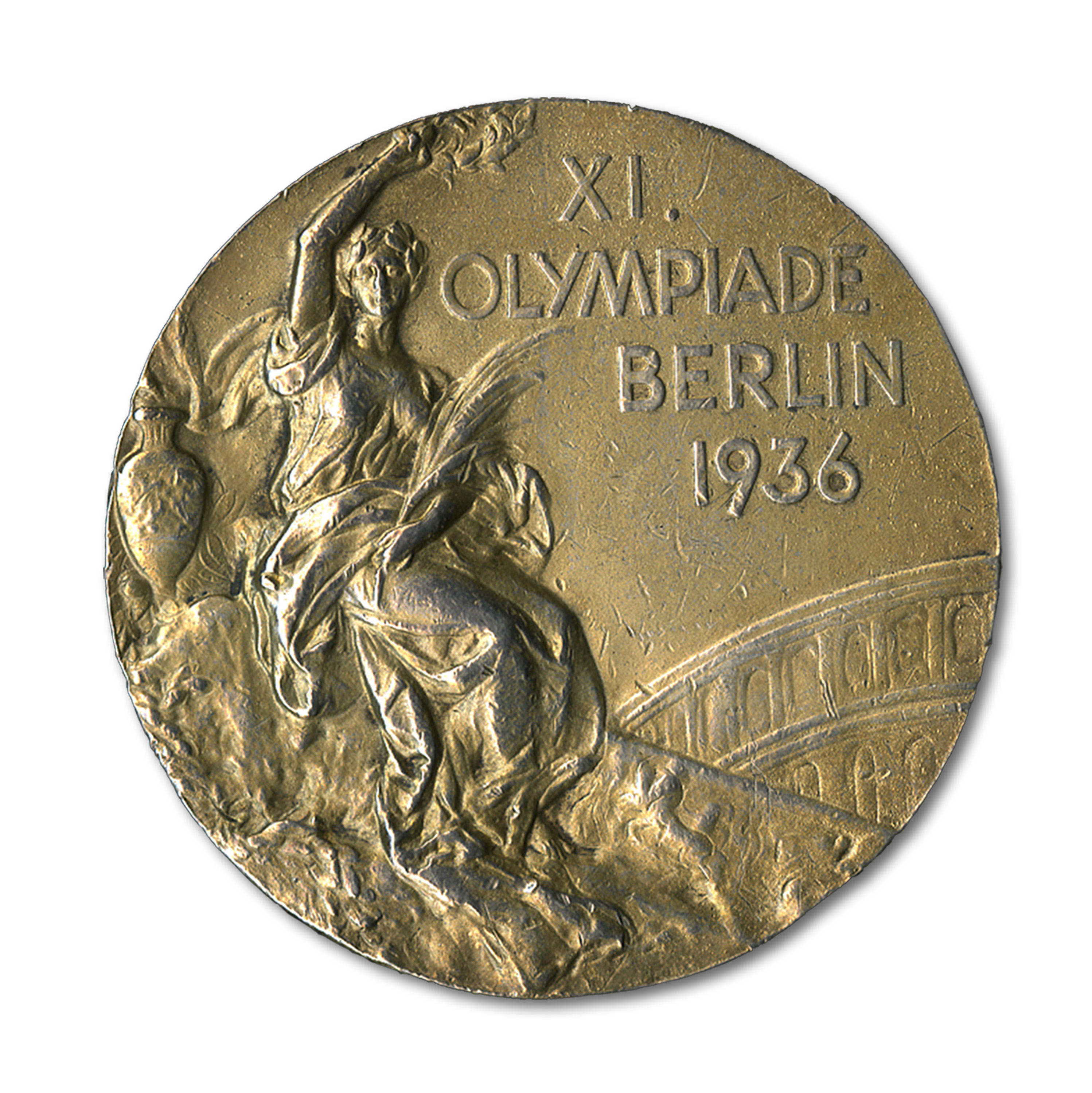 A 1936 Olympic gold medal, one of four earned by Jesse Owens during the Berlin games. SCP Auctions sold it in 2013 for $1.46 million, a world auction record for any piece of Olympic memorabilia.